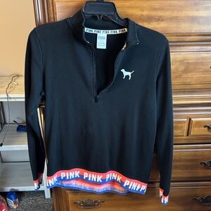 PINK Victoria's Secret Black Quarter-Zip Sweatshirt